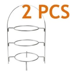 EGenuss 2-er Set Serviergestelle Für Teller Mit 3 Ebenen | Telleretagere Aus Hochwertigem Edelstahl Mit Rutschfesten Gummifüßen -Tischzauber Verkaufsgeschäft 0fe5b0b2 b468 4b59 8334 f37469bb724e