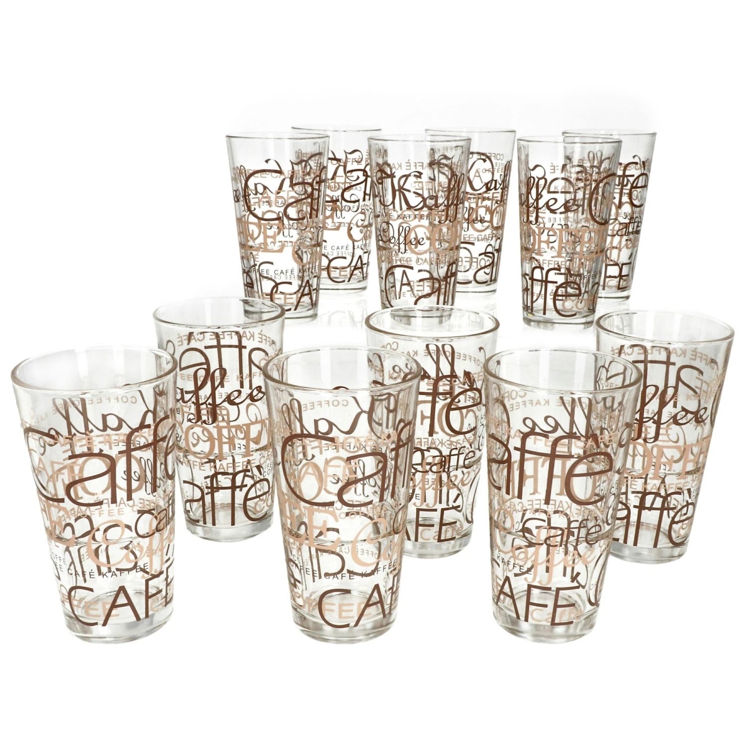 12er Set Mix Latte Macchiato Glas 39cl Stapelbar Mit Dekor / Ohne Dekor 4 12er Set Mix Latte Macchiato Glas 39cl Stapelbar Mit Dekor / Ohne Dekor – Bild 4