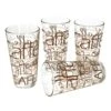 4er Set Latte Macchiato Glas 39cl Stapelbar Coffee Dekor