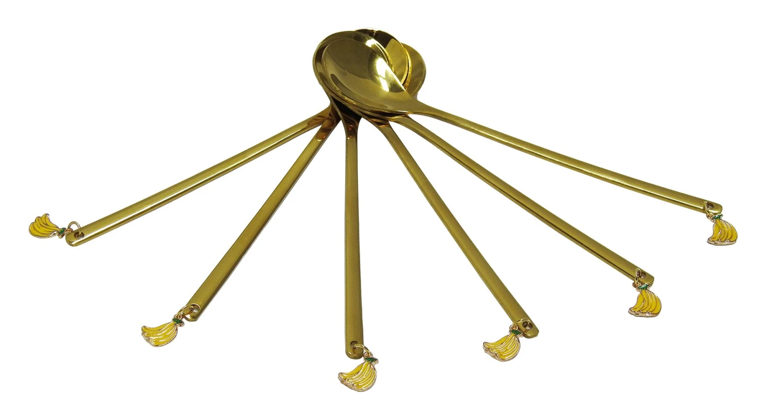 6x Stück Latte Macchiato Capuccino Löffel Set Edelstahl Rund Espressolöffel Modern Dessert Löffel Mit Anhänger, Gold 1 6x Stück Latte Macchiato Capuccino Löffel Set Edelstahl Rund Espressolöffel Modern Dessert Löffel Mit Anhänger, Gold