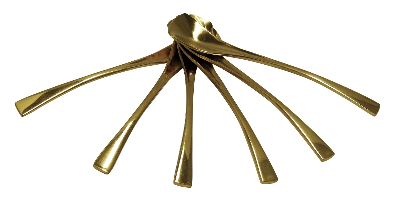 6x Stück Latte Macchiato Capuccino Löffel Set Edelstahl Rund Espressolöffel Modern Dessert Löffel Mit Anhänger, Gold 4 6x Stück Latte Macchiato Capuccino Löffel Set Edelstahl Rund Espressolöffel Modern Dessert Löffel Mit Anhänger, Gold – Bild 4