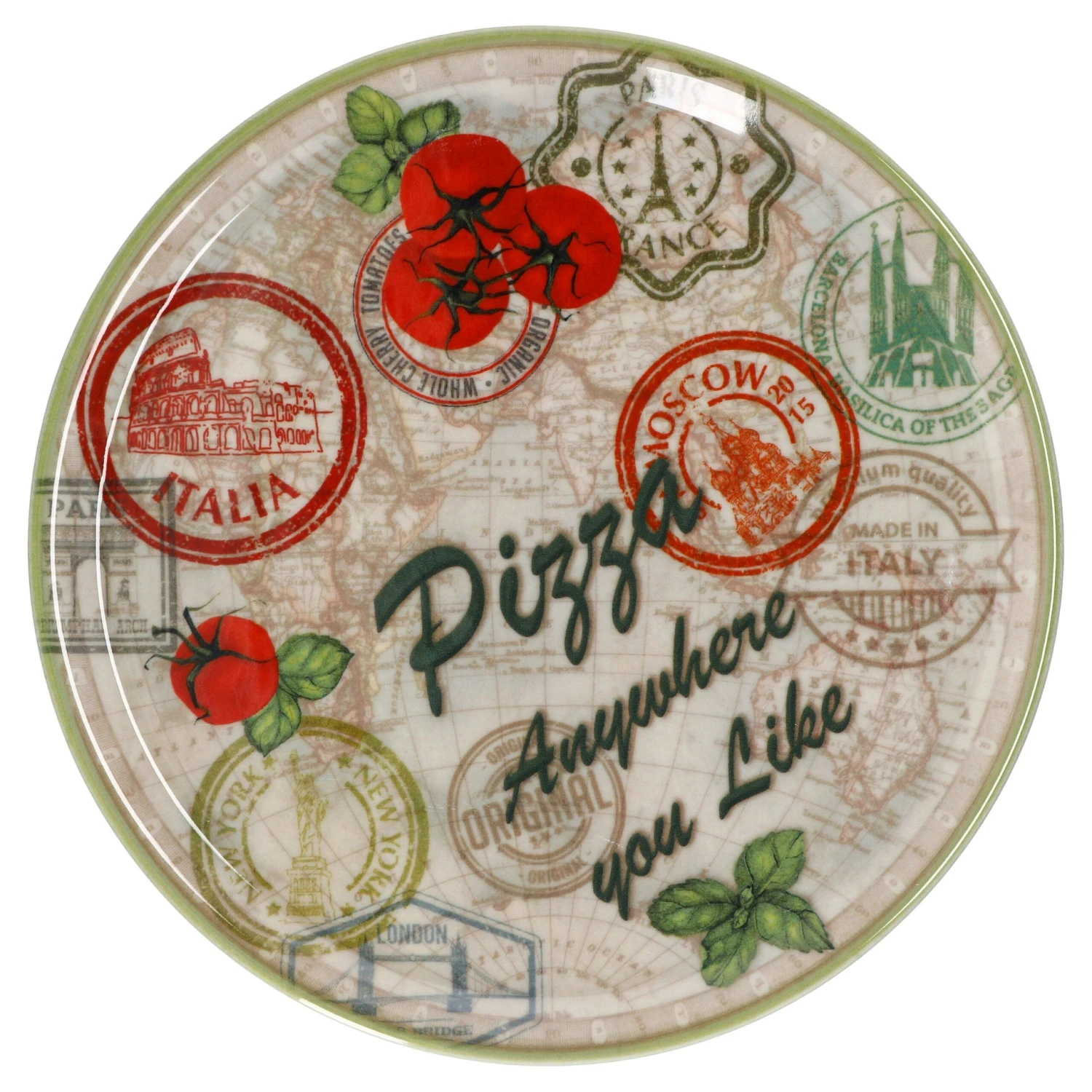 Pizzateller Charme Green - Moskau Grün - 33cm - 04018#ZCHAV 1 Pizzateller Charme Green - Moskau Grün - 33cm - 04018#ZCHAV