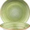 6x Pastateller Geschirr Tief 20cm 50cl Grün Creme Rund Porzellan Bonna Aura Therapy Gourmet Kantenschutz