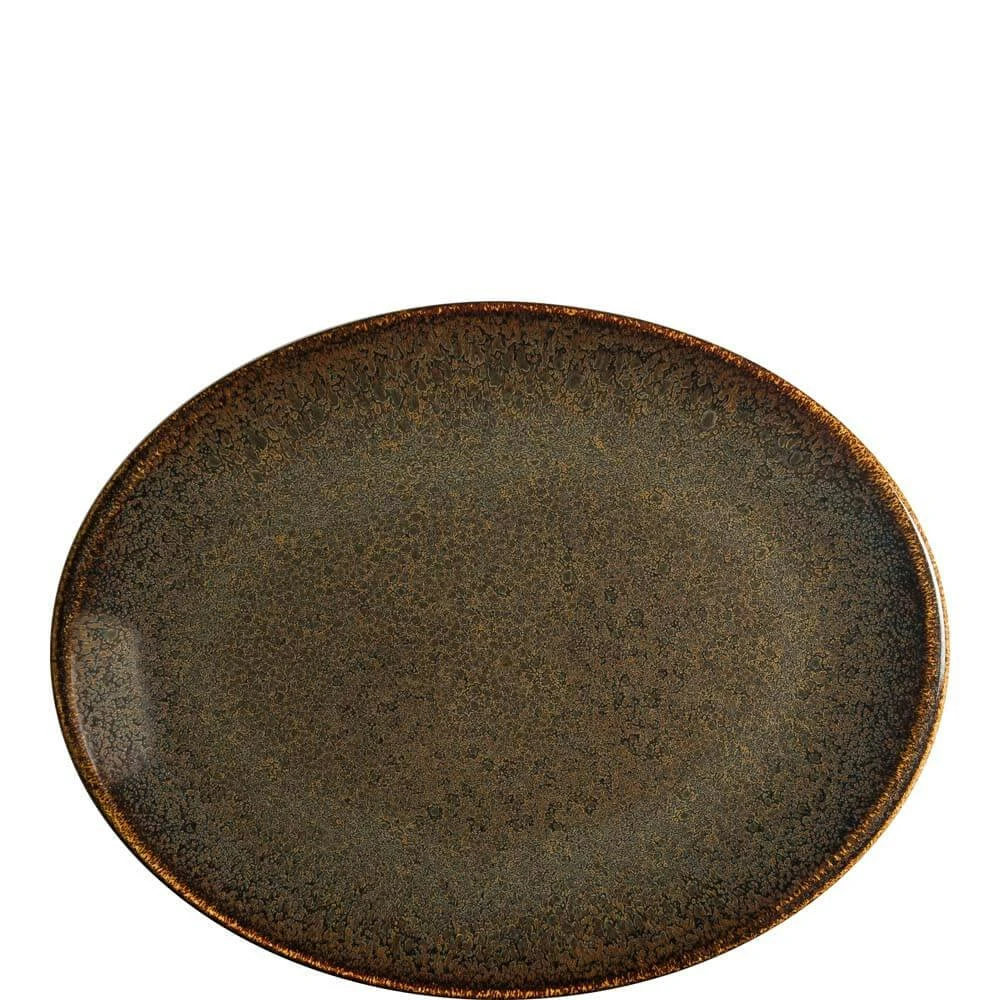 6x Servierplatten Speiseteller Porzellan Geschirr Oval Braun Bonna Ore Tierra Moove 36x28cm Kantenschutz 2 6x Servierplatten Speiseteller Porzellan Geschirr Oval Braun Bonna Ore Tierra Moove 36x28cm Kantenschutz – Bild 2