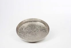 Tablett Rund, Guillochiert, Mittel Höhe 4,0 Cm Ø 46,0 Cm Aluminium Vernickelt -Tischzauber Verkaufsgeschäft 3fe0cc30 56b4 445a 956c 9c16d10ef804