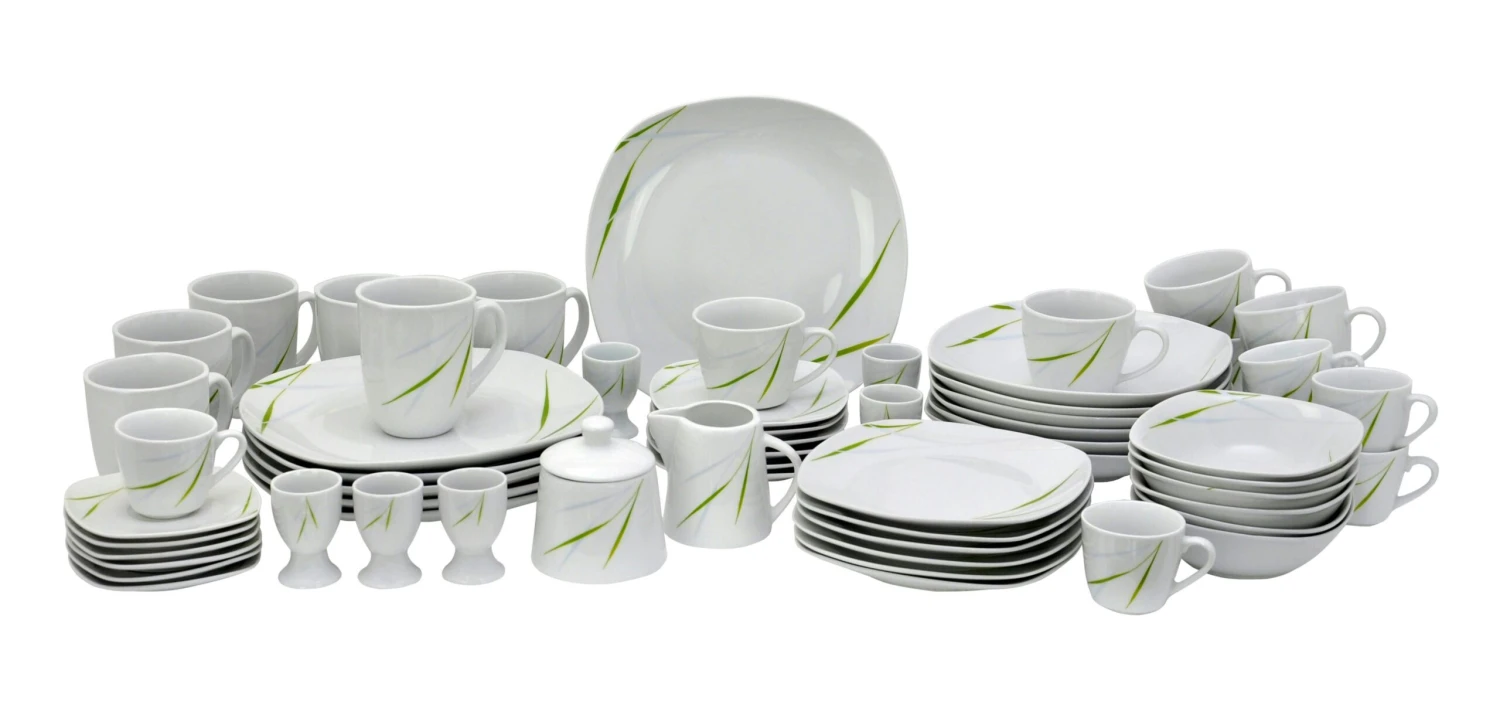 Kombiservice Aviva 30tlg. Weiß Mit Farbigem Dekor Für 6 Personen 2 Kombiservice Aviva 30tlg. Weiß Mit Farbigem Dekor Für 6 Personen – Bild 2