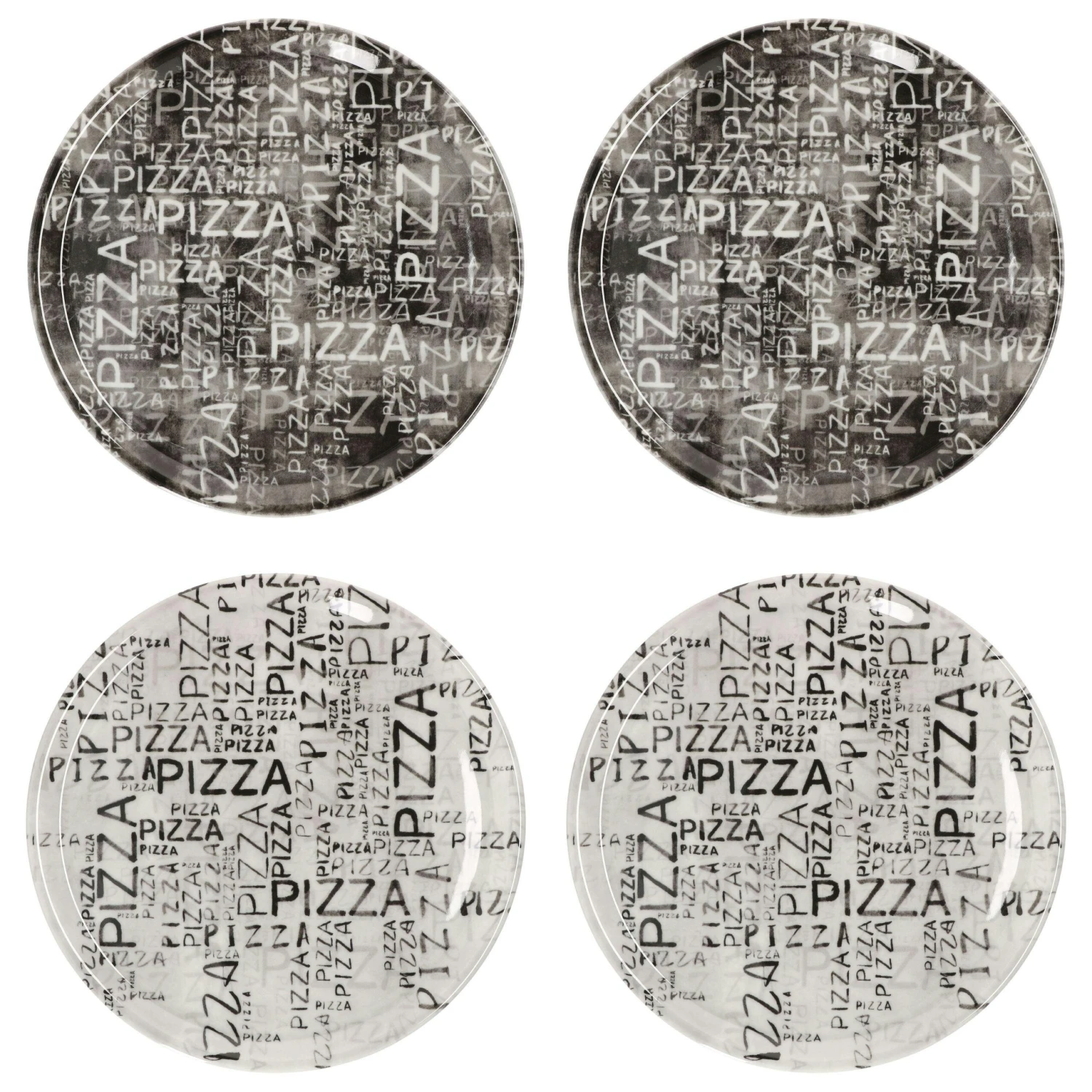 6er Set Pizzateller Napoli Black & White 31cm - 04019#Z70 + 04019#Z69 2 6er Set Pizzateller Napoli Black & White 31cm - 04019#Z70 + 04019#Z69 – Bild 2