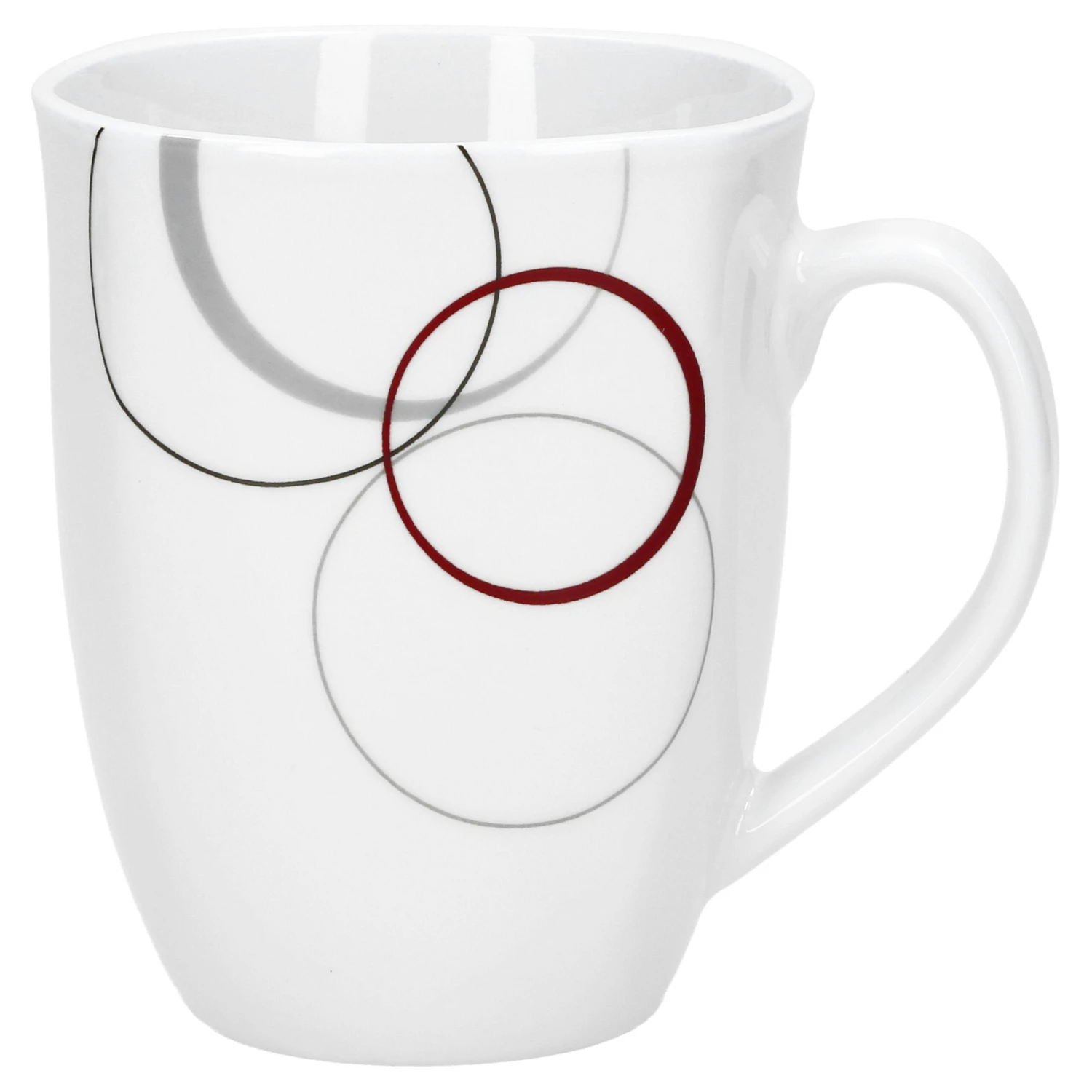 6er Set Kaffeebecher Palazzo 33cl - Kaffeetasse Aus Weißem Porzellan Mit Dekor-Kreisen In Grau Und Dunkelrot 6 6er Set Kaffeebecher Palazzo 33cl - Kaffeetasse Aus Weißem Porzellan Mit Dekor-Kreisen In Grau Und Dunkelrot – Bild 6
