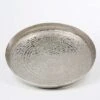 Tablett Rund, Guillochiert, Mittel Höhe 4,0 Cm Ø 46,0 Cm Aluminium Vernickelt
