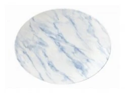 6 X Platte Oval Coup 32x26cm TEXTURED PRINTS Blue Marble