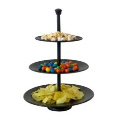 Etagere 3 Ebenen Ø25/20,5/16,5xH36,5cm Metall Schwarz