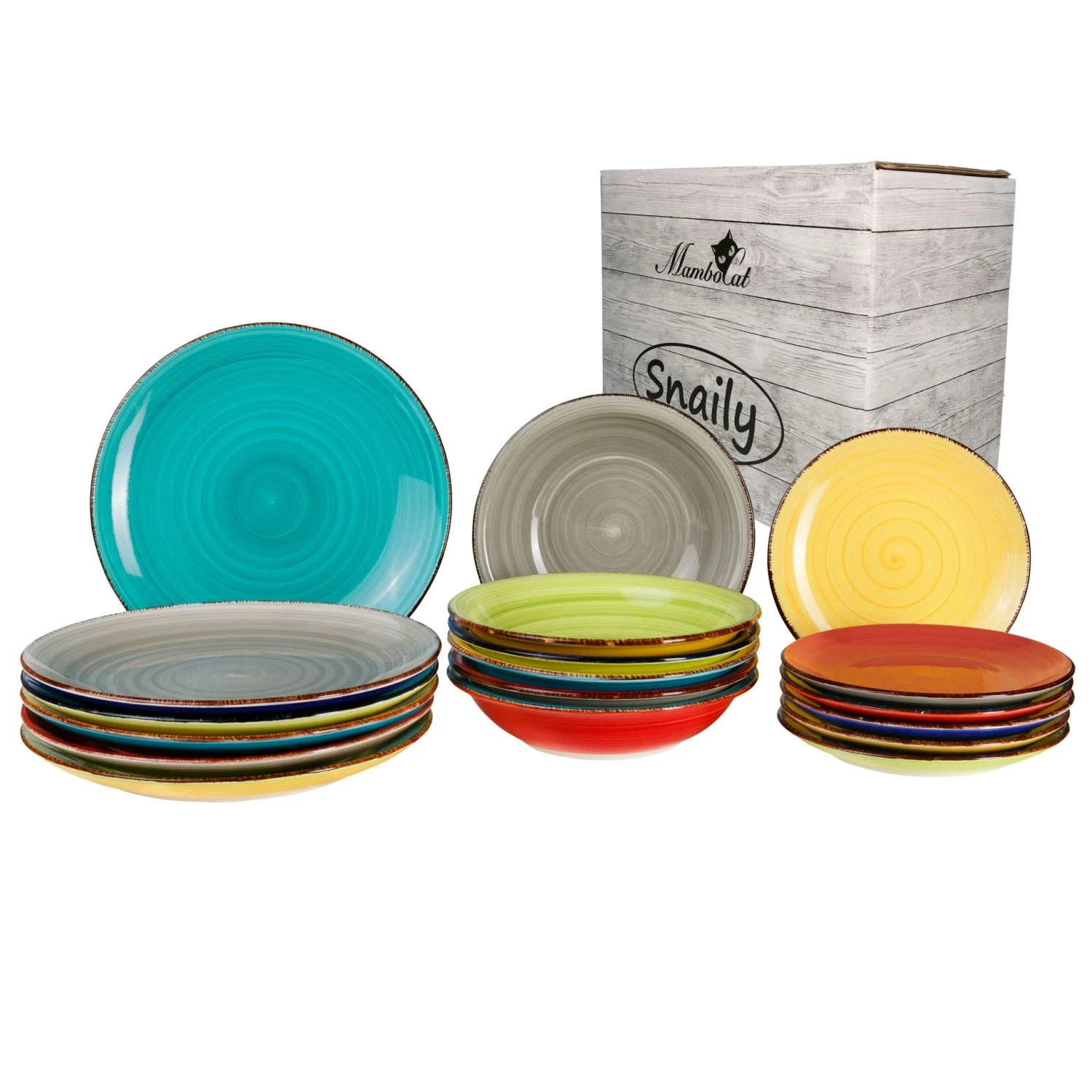 18-teiliges Tellerset Ibiza Rainbow Für 6 Personen Im Farbenfrohen Stil 2 18-teiliges Tellerset Ibiza Rainbow Für 6 Personen Im Farbenfrohen Stil – Bild 2