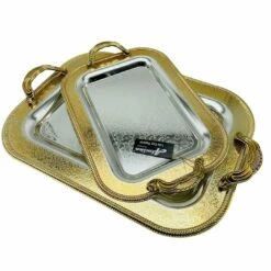 Almina 2-teiliges Teeservierteller Set Verschiedene Größen Silber AL-0962-2-S -Tischzauber Verkaufsgeschäft a1923f24 0b08 4d65 a8b4 f24a51411841