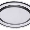 2x Contacto Bratenplatte, Oval, Edelstahl, Gebördelter Rand, Länge: 26 Cm, Breite: 19 Cm, Höhe: 2 Cm