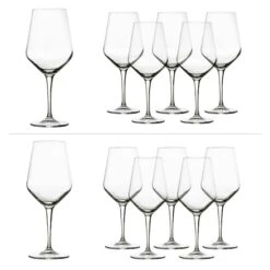 Weingläser Set Electra 12 Teilig - 6x Rotweinglas 55 Cl & 6x Weissweinglas 44 Cl A