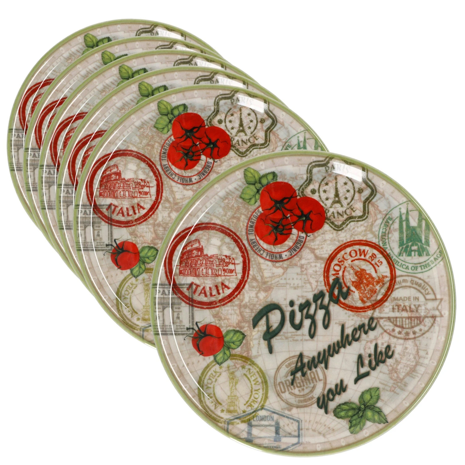 Pizzateller Charme Green - Moskau Grün - 33cm - 04018#ZCHAV 2 Pizzateller Charme Green - Moskau Grün - 33cm - 04018#ZCHAV – Bild 2