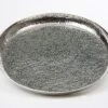 Tablett Rund, Gehämmert, Groß Höhe 5,0 Cm Durchmesser 57,0 Cm Gewicht 1,85 KG Aluminium Vernickelt