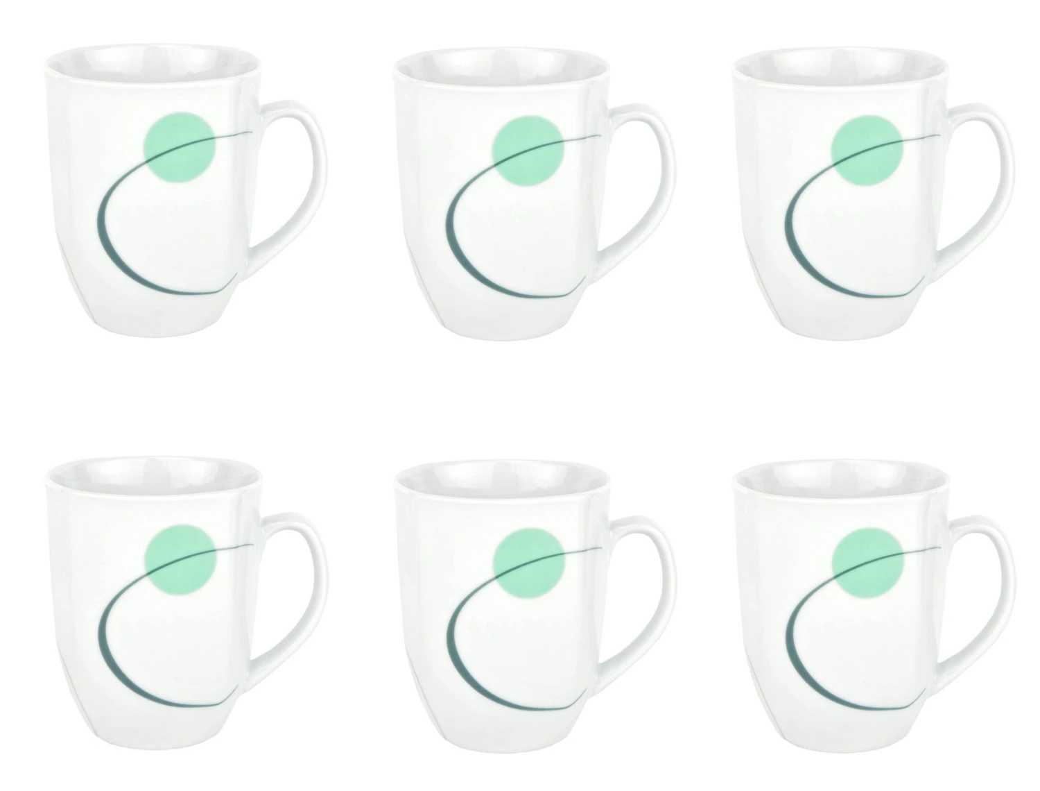 6er Set Kaffeebecher Palazzo 33cl - Kaffeetasse Aus Weißem Porzellan Mit Dekor-Kreisen In Grau Und Dunkelrot 5 6er Set Kaffeebecher Palazzo 33cl - Kaffeetasse Aus Weißem Porzellan Mit Dekor-Kreisen In Grau Und Dunkelrot – Bild 5