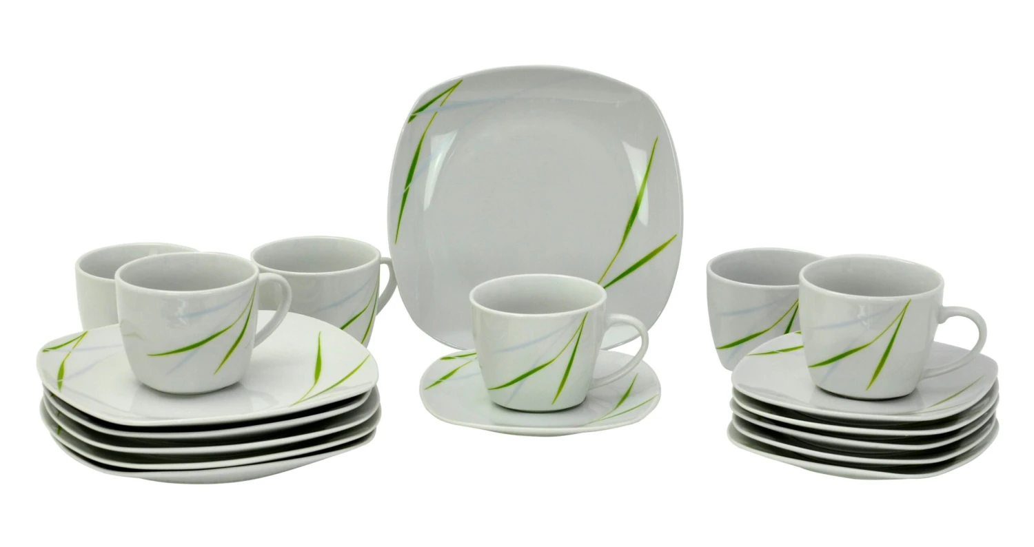 Kombiservice Aviva 30tlg. Weiß Mit Farbigem Dekor Für 6 Personen 4 Kombiservice Aviva 30tlg. Weiß Mit Farbigem Dekor Für 6 Personen – Bild 4