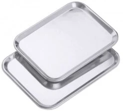 3x Contacto Ausstelltablett. Edelstahl. Gebördelter Rand. Länge: 21 Cm. Breite: 16 Cm. Höhe: 1 Cm -Tischzauber Verkaufsgeschäft dfc67e87 cfc0 4c0f add1 b618daace153