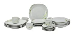 Kombiservice Aviva 30tlg. Weiß Mit Farbigem Dekor Für 6 Personen