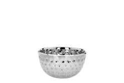 Edelstahl Schale Rund Und Tief 30 Cm, Schale In Aufwendiger Hammerschlag-Optik