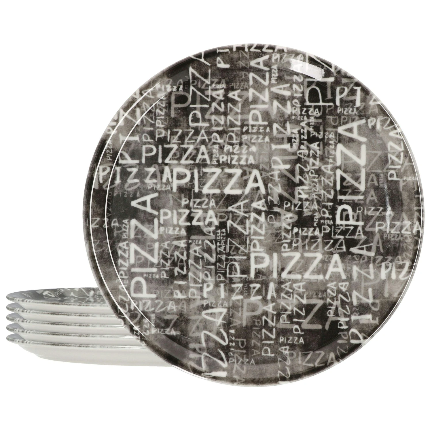 6er Set Pizzateller Napoli Black & White 31cm - 04019#Z70 + 04019#Z69 4 6er Set Pizzateller Napoli Black & White 31cm - 04019#Z70 + 04019#Z69 – Bild 4