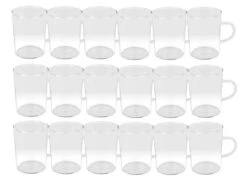 18er Set Teeglas Ceylon 220ml - Klassische Teetasse Aus Hitzebeständigem Glas Mit Henkel