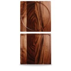 4 X Holz-Box Eckig 33,5x33,5cm ALCHEMY ACACIA WOOD